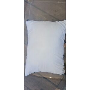Decorative Throw Lumbar Pillow White Pink Aqua Hook Loop Tassels 11x14 Inch